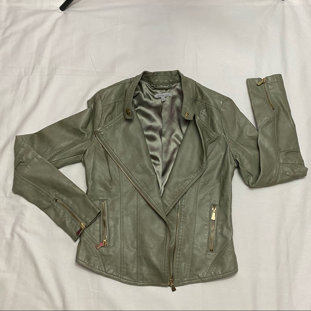 Charlotte Russe Green Moto Jacket